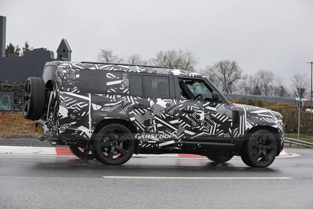 Xl-sized 2023 Land Rover Defender 130 Spied With V8 Engine And Quad 