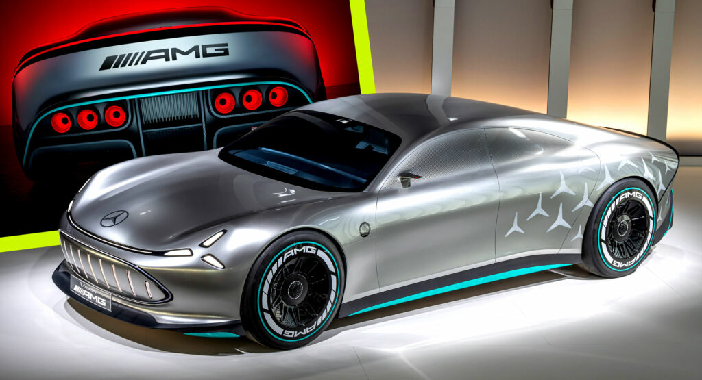  Mercedes Vision AMG Concept Previews Porsche Taycan Electric Sedan Rival Coming In 2025