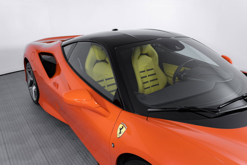 Orange Ferrari F8 Tributo With Blue And Yellow Interior Proves Money ...