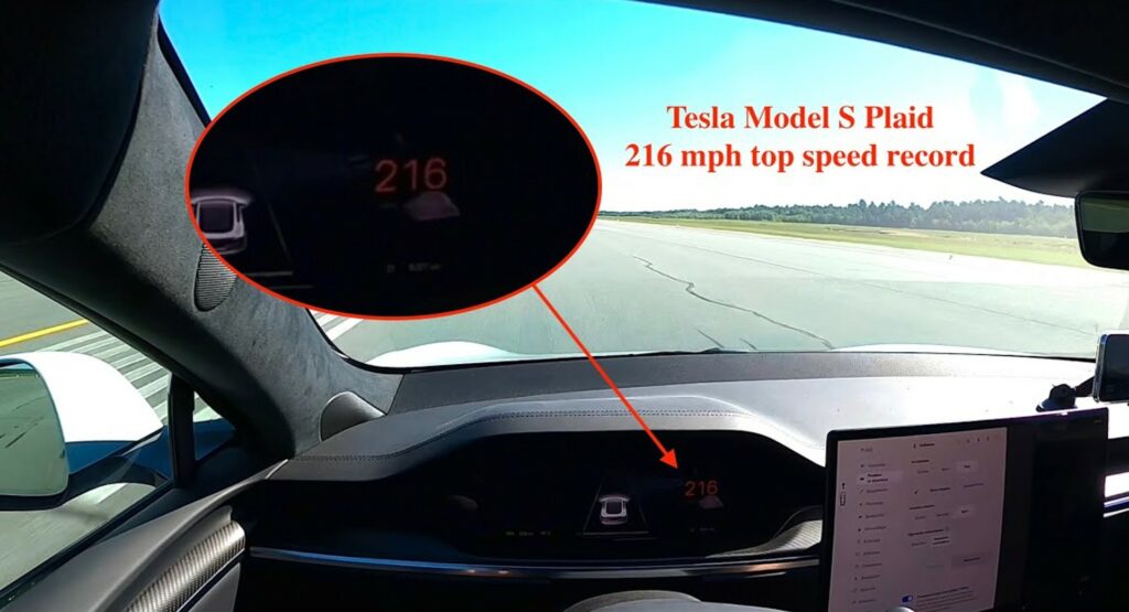  Tesla Model S Plaid Finally Crosses The 200 MPH Barrier With The Help Of A Tuner