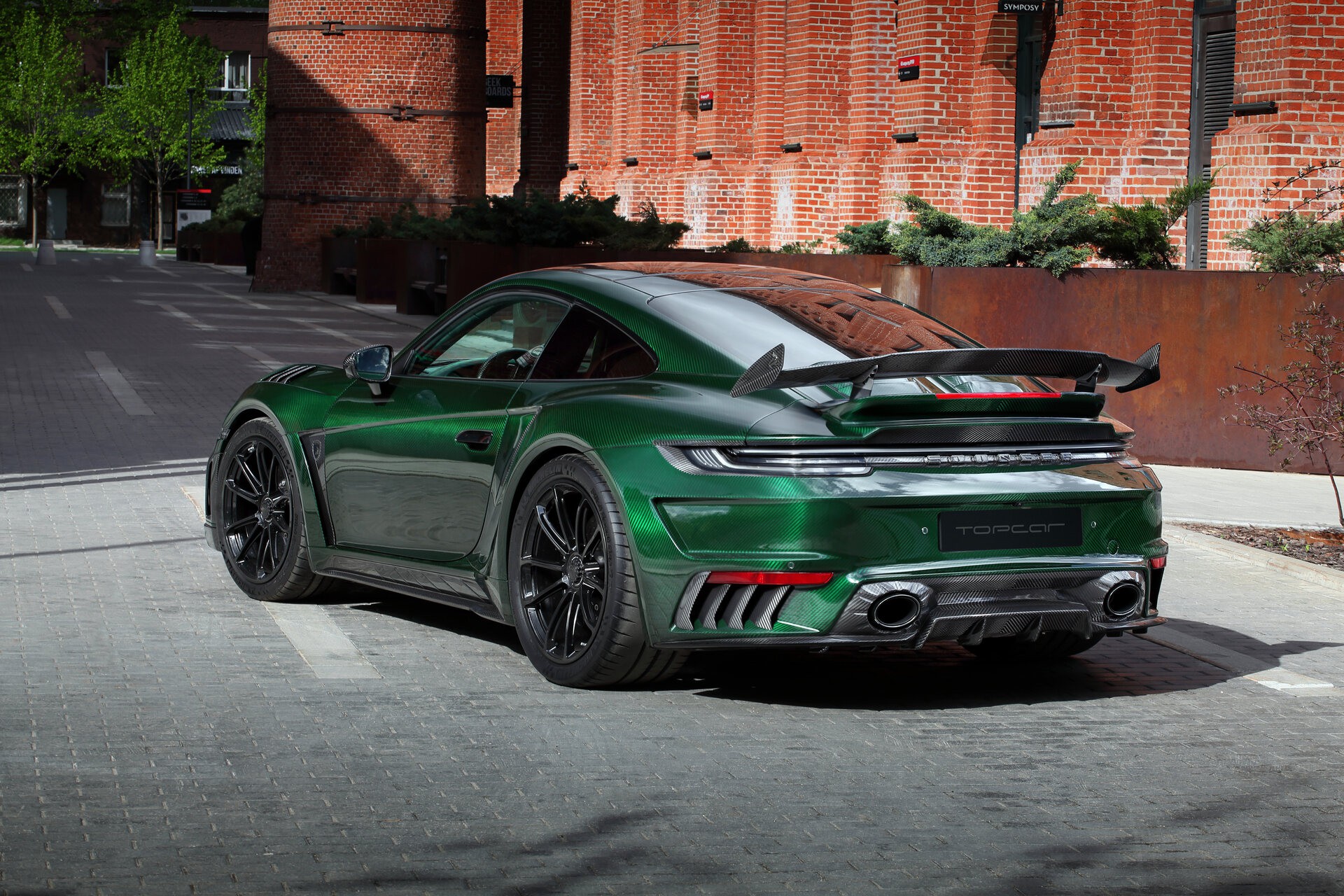 This Porsche 911 Turbo S From TopCar Is Wearing Nothing But Green Carbon  Fiber