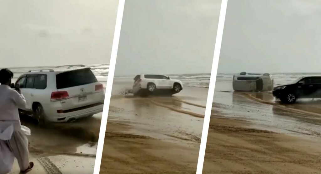  Land Cruiser Rollover Accident Shows What Not To Do When Driving On The Beach