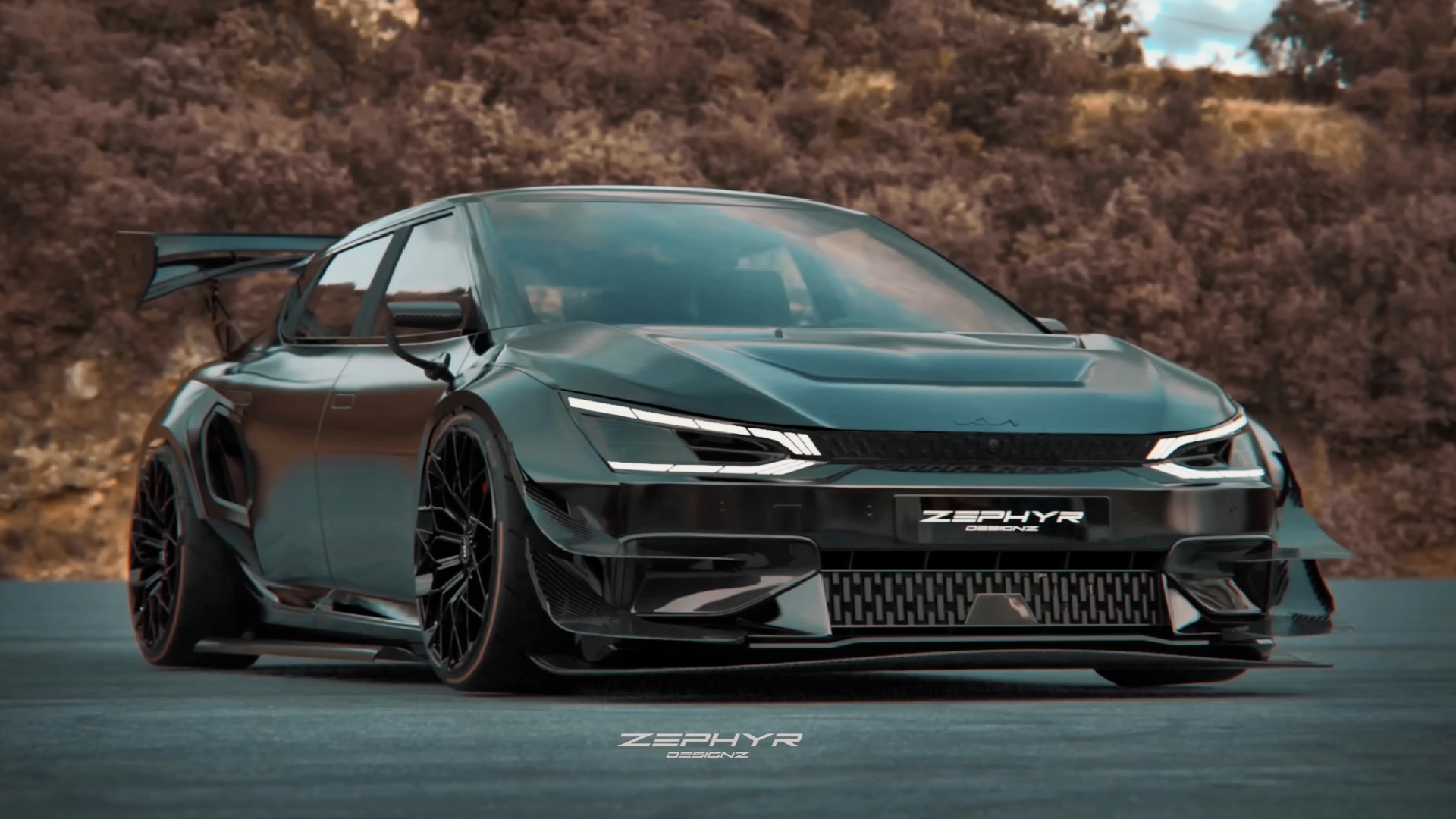 KIA EV6 GT Rendered Into A Time Attack Monster With A Massive Wing ...