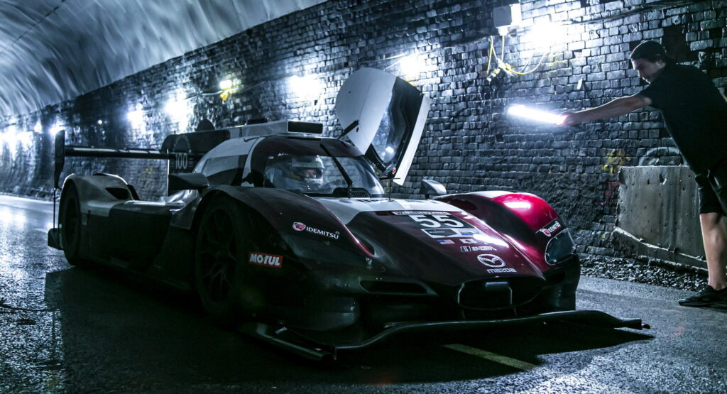  Watch A Mazda Racecar Run At 120 MPH Down A Victorian Tunnel Designed For Steam Trains