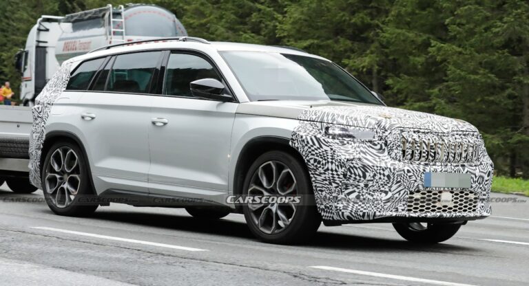 2024 Skoda Kodiaq Mule Puts A New Face On The Current Body | Carscoops