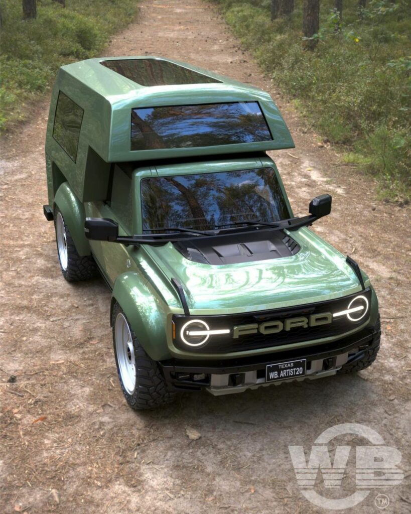 Ford Bronco Rendered In Camper Form With Wide Bodykit And Air Suspension Carscoops