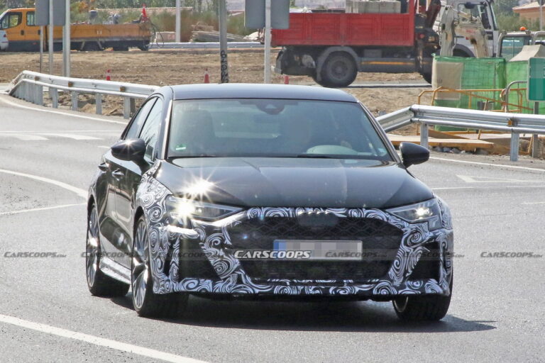 Facelifted 2024 Audi RS3 Spied Looking Like A Baby RS7 Carscoops