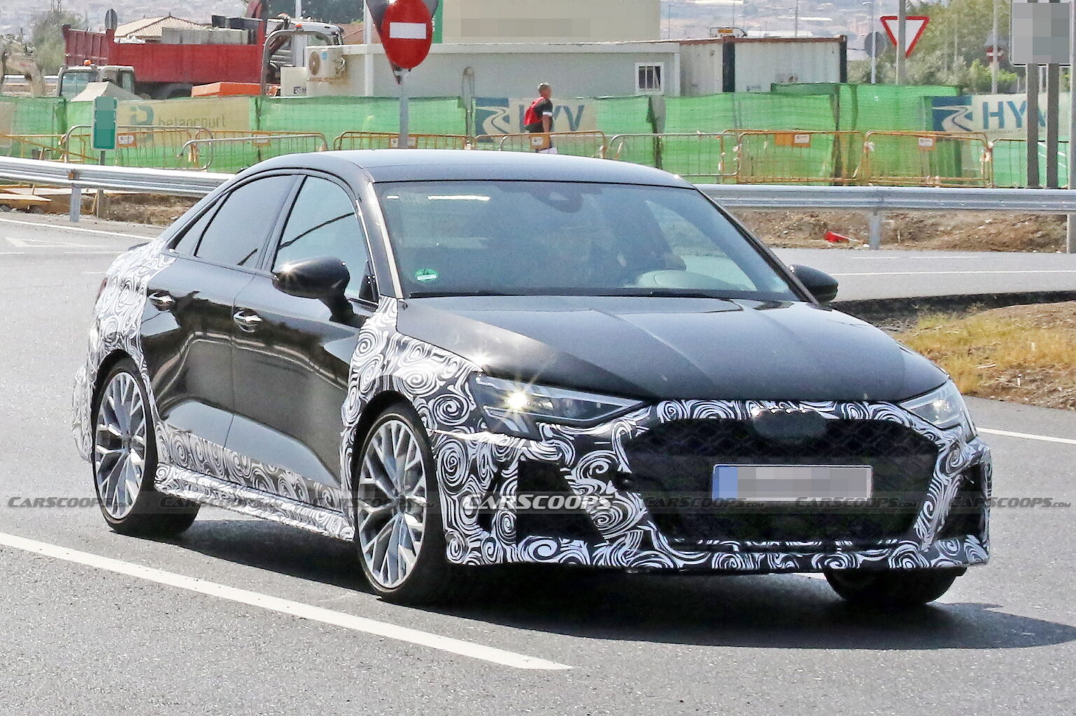 Facelifted 2024 Audi RS3 Spied Looking Like A Baby RS7 Carscoops