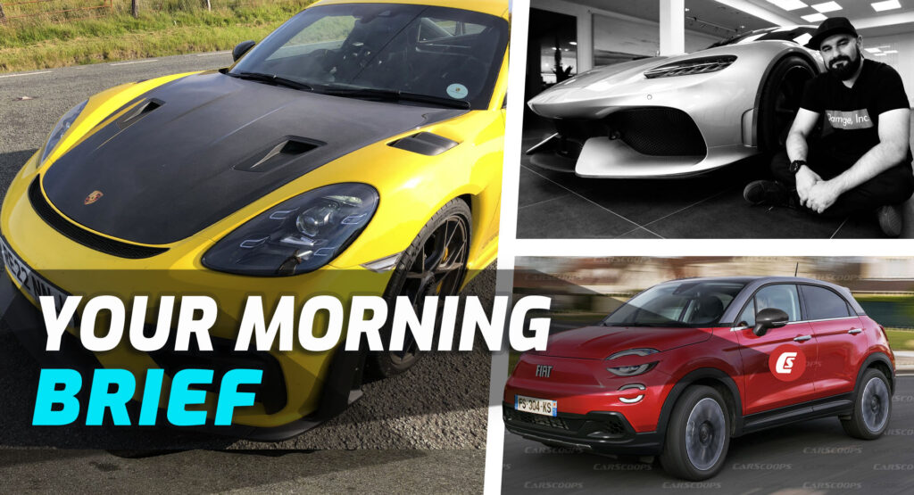  Porsche 718 Cayman GT4 RS Driven, Ex-Koenigsegg Head Designer Interviewed, And 2025 Fiat 500X Render: Your Morning Brief