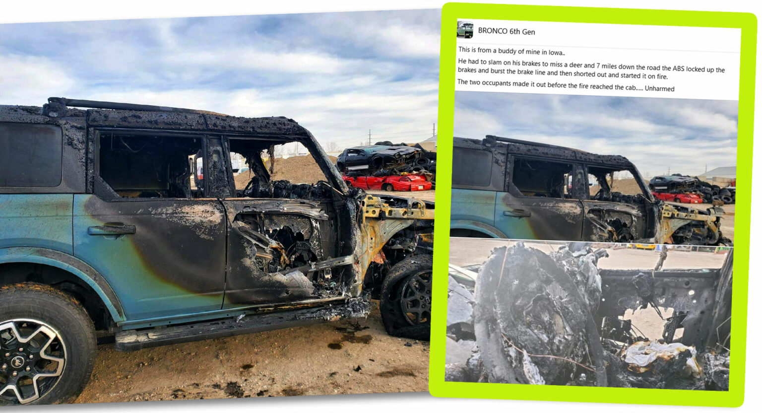 Ford Bronco Burns To A Crisp After Alleged Braking Malfunction Causes Short Carscoops