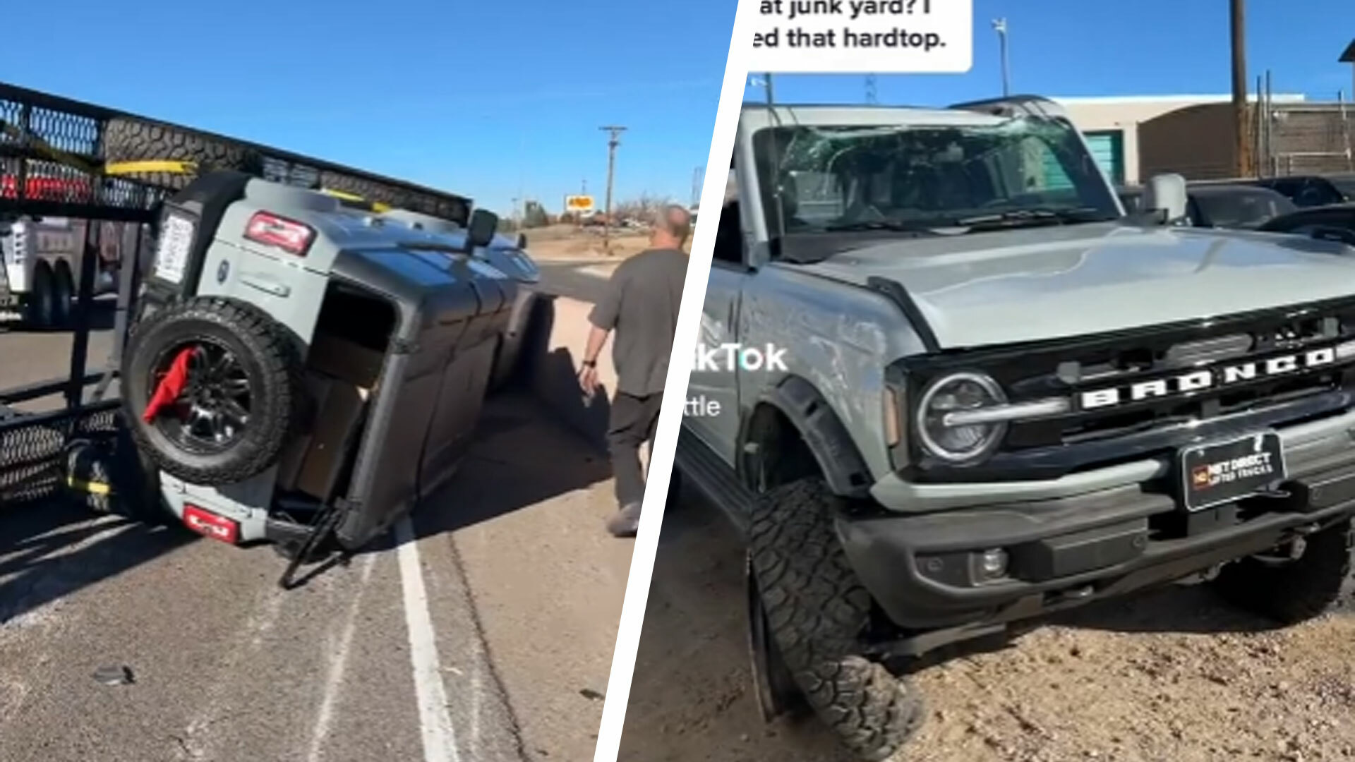 Car Hauler Flips Over, Takes Out New Ford Bronco In The Process Car News Alley