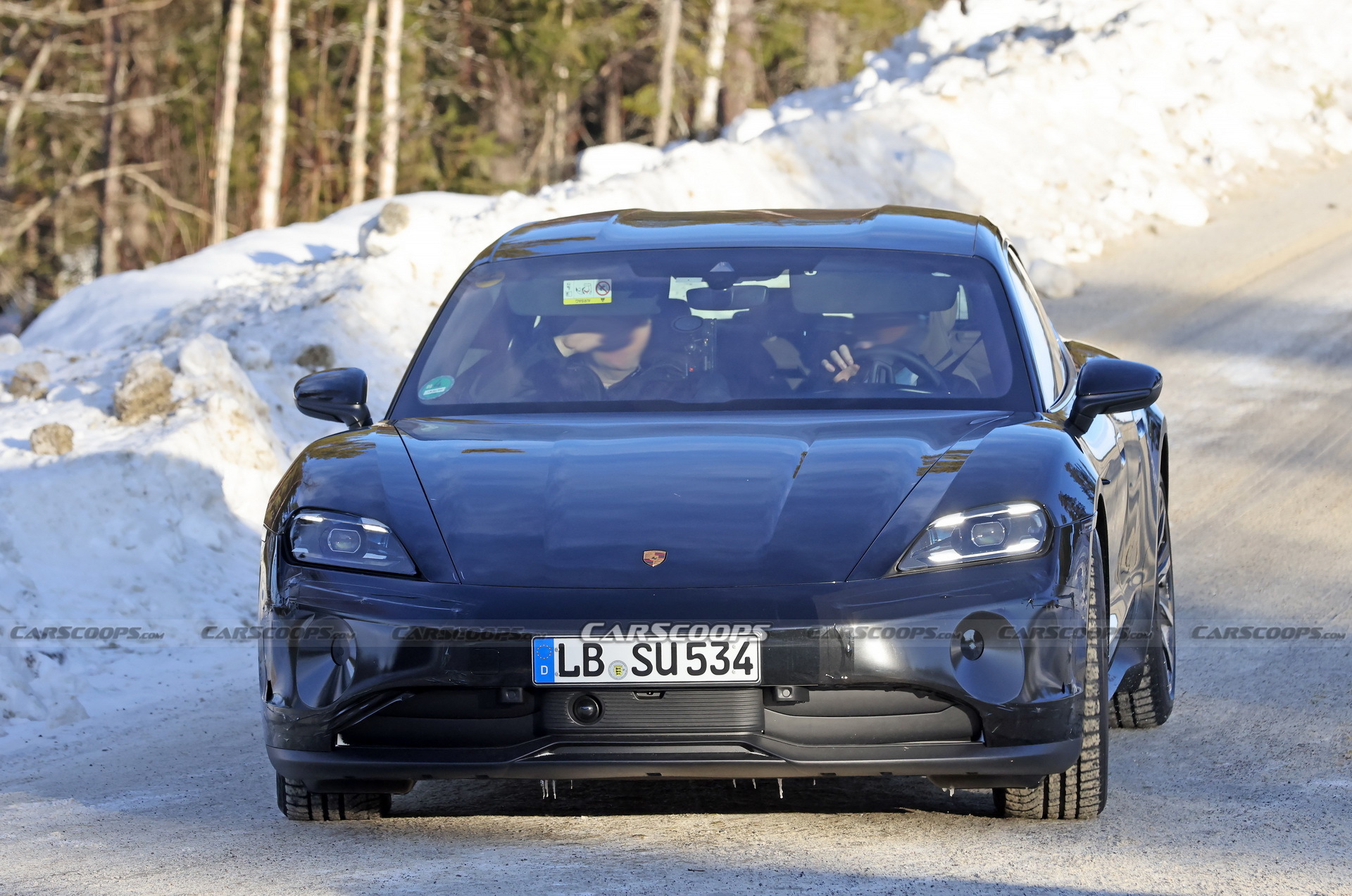 2024 Porsche Taycan Facelift Shows Off New Headlights In Latest Spy