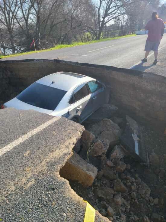 Californian Drivers Keep Ignoring Closed Road Signs Plunging Into ...