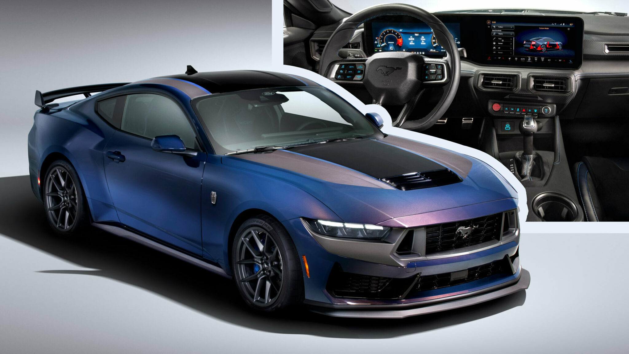 2024 Ford Mustang Dark Horse Comes With Color Shifting Blue Paint See   Ford Dark Horse 2 2048x1152 