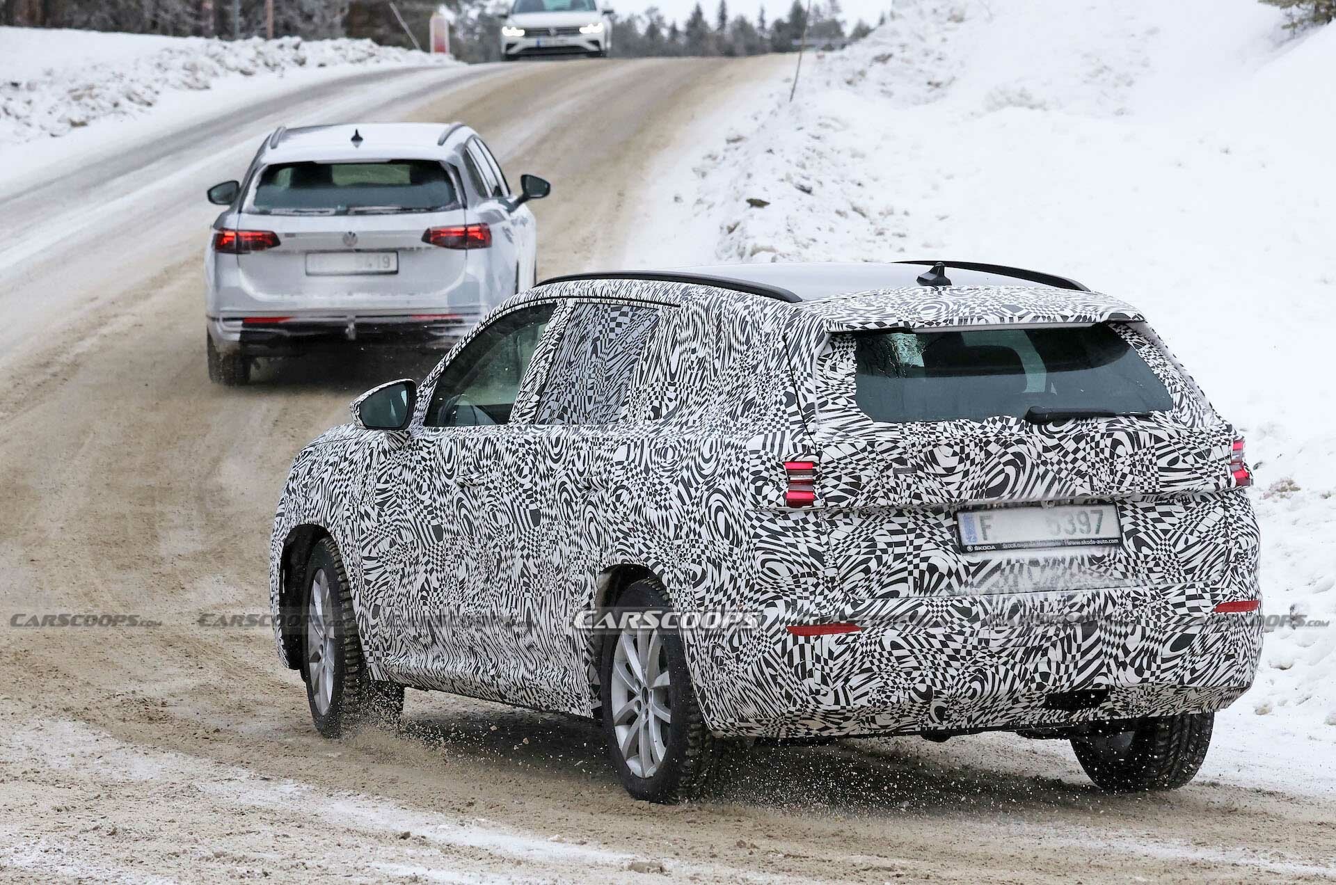 Skoda Kodiaq Spotted With Production Body For First Time Carscoops