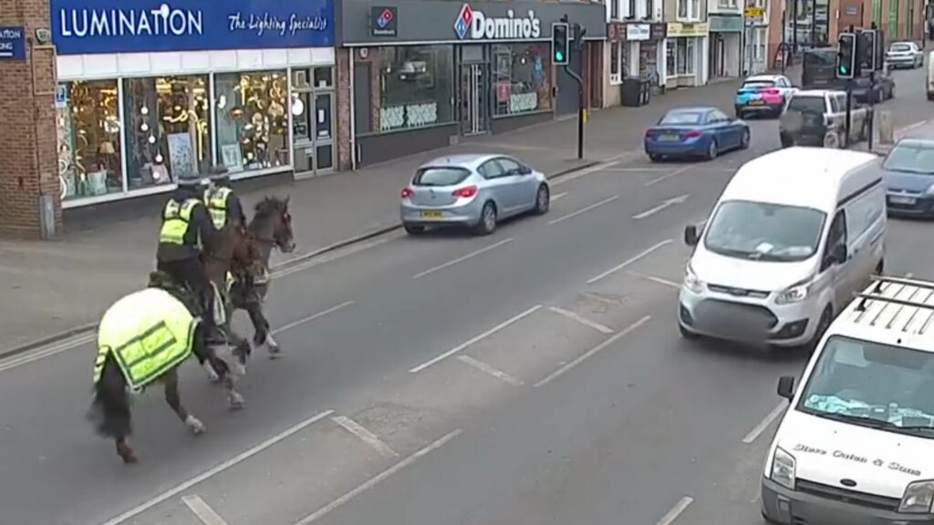  Watch Police On Horseback Giddy Up And Chase Distracted UK Driver On Cellphone