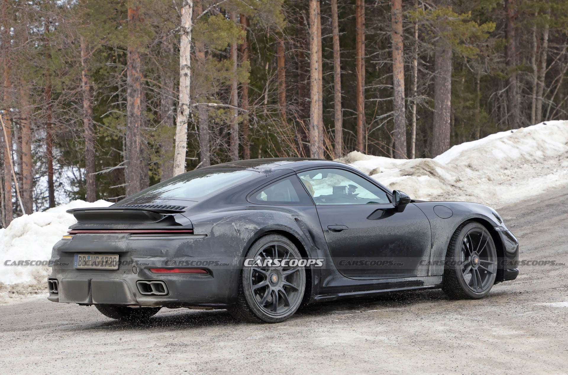 Facelifted Porsche 911 Turbo Shows Us A Dirty Pair Of New Look Heels Carscoops