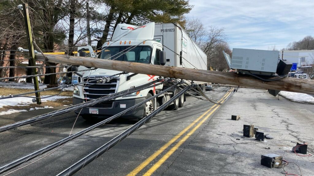  Power Lines Crash Onto Cars, Trucks For Blocks In Massachusetts Without Apparent Cause