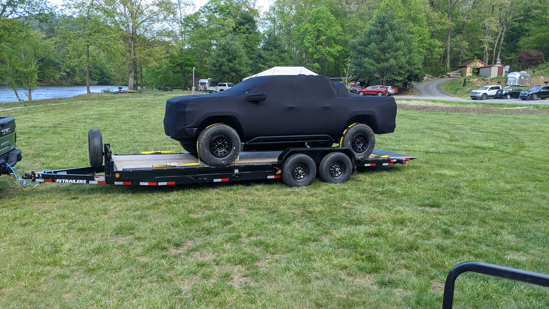 gmc canyon having a queen mattress