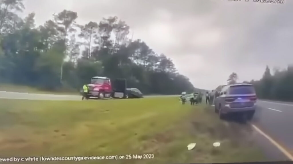  Distracted Driver Launches Car Off Flatbed Truck After Looking At Another Crash In GA