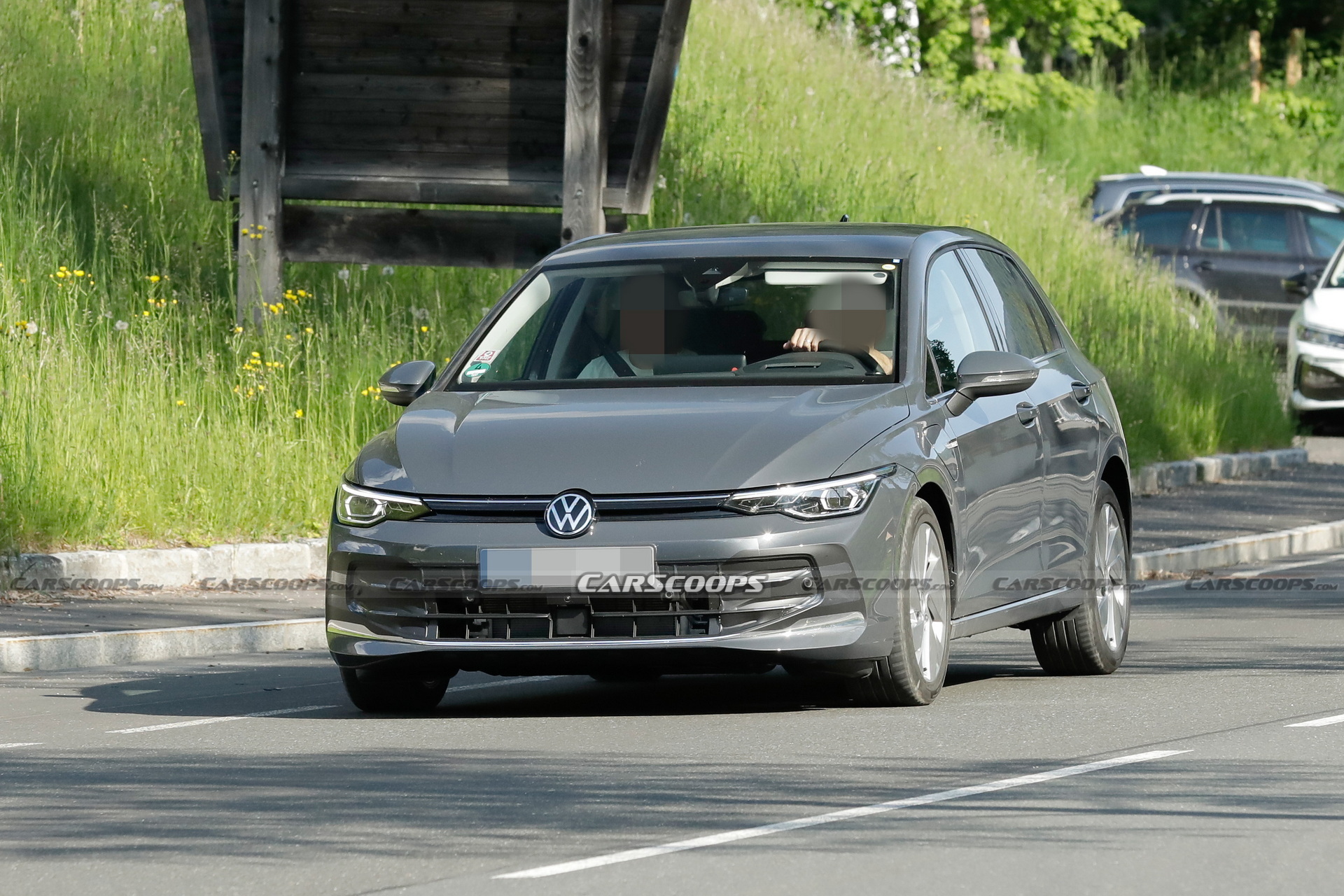 2024 VW Golf Spied With Minimum Camo Showing Its Redesigned Face