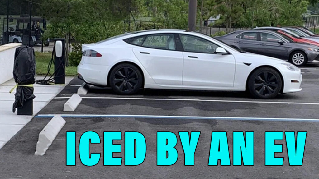  Tesla Model S Spotted ICEing Its Own Charger