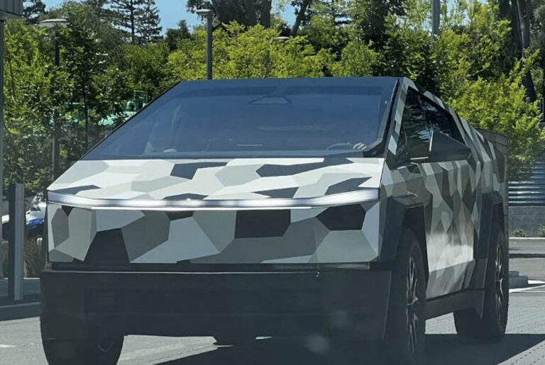 Tesla Testing Cybertruck With Urban Camouflage Wrap | Carscoops