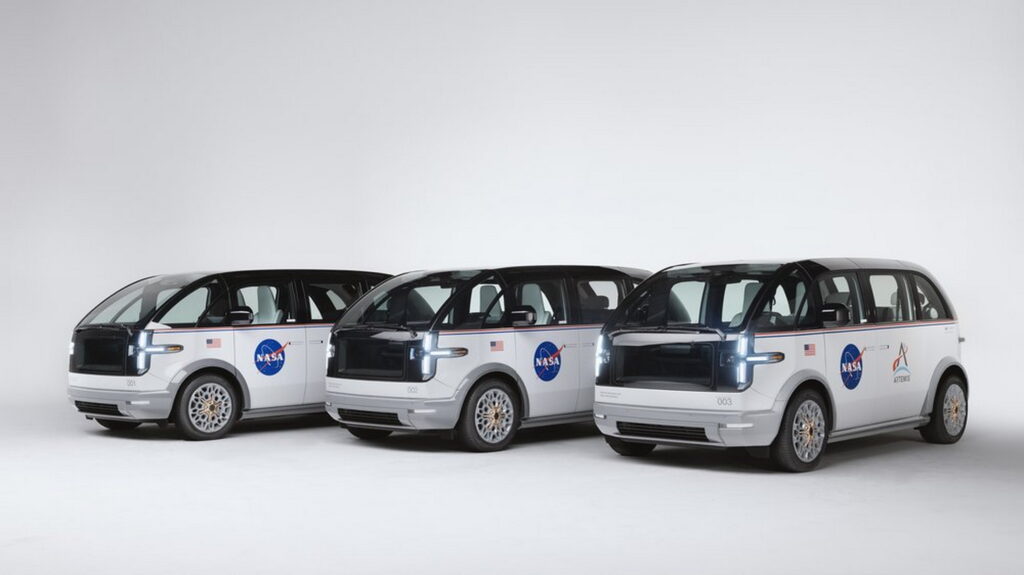  Canoo Delivers The Electric CTVs That Will Transport Astronauts To Launch Pad To NASA