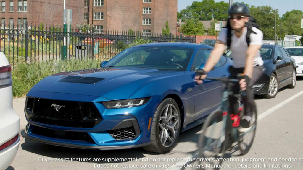  2024 Ford Mustang Aims To Keep Cyclists Safe With New Exit Warning System