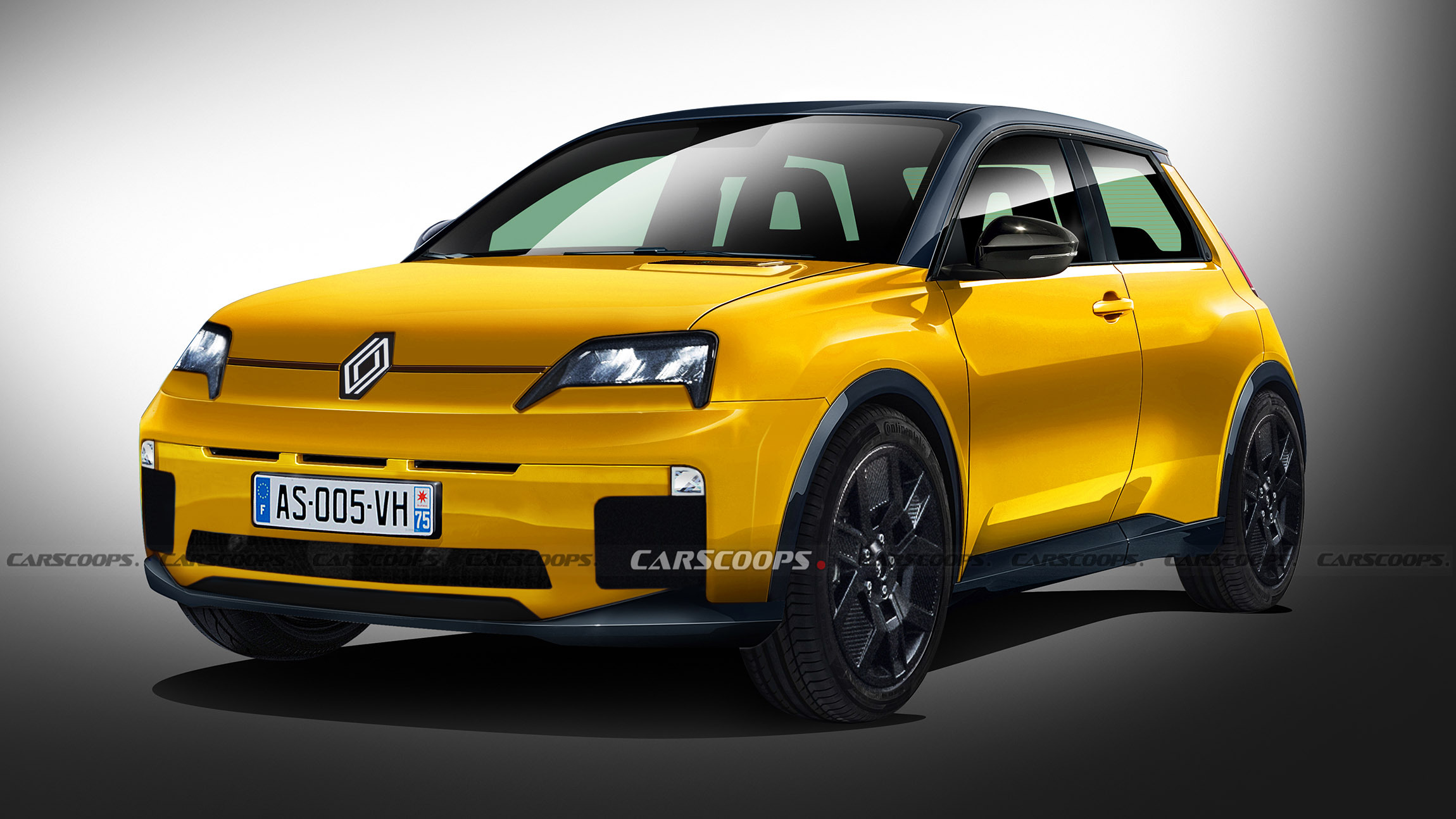 Renault 5 Rendering Yellow Carscoops 