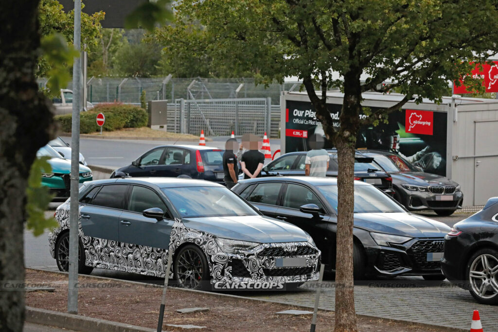 2025 Audi RS3 Sportback Spied Alongside The Current Model | Carscoops