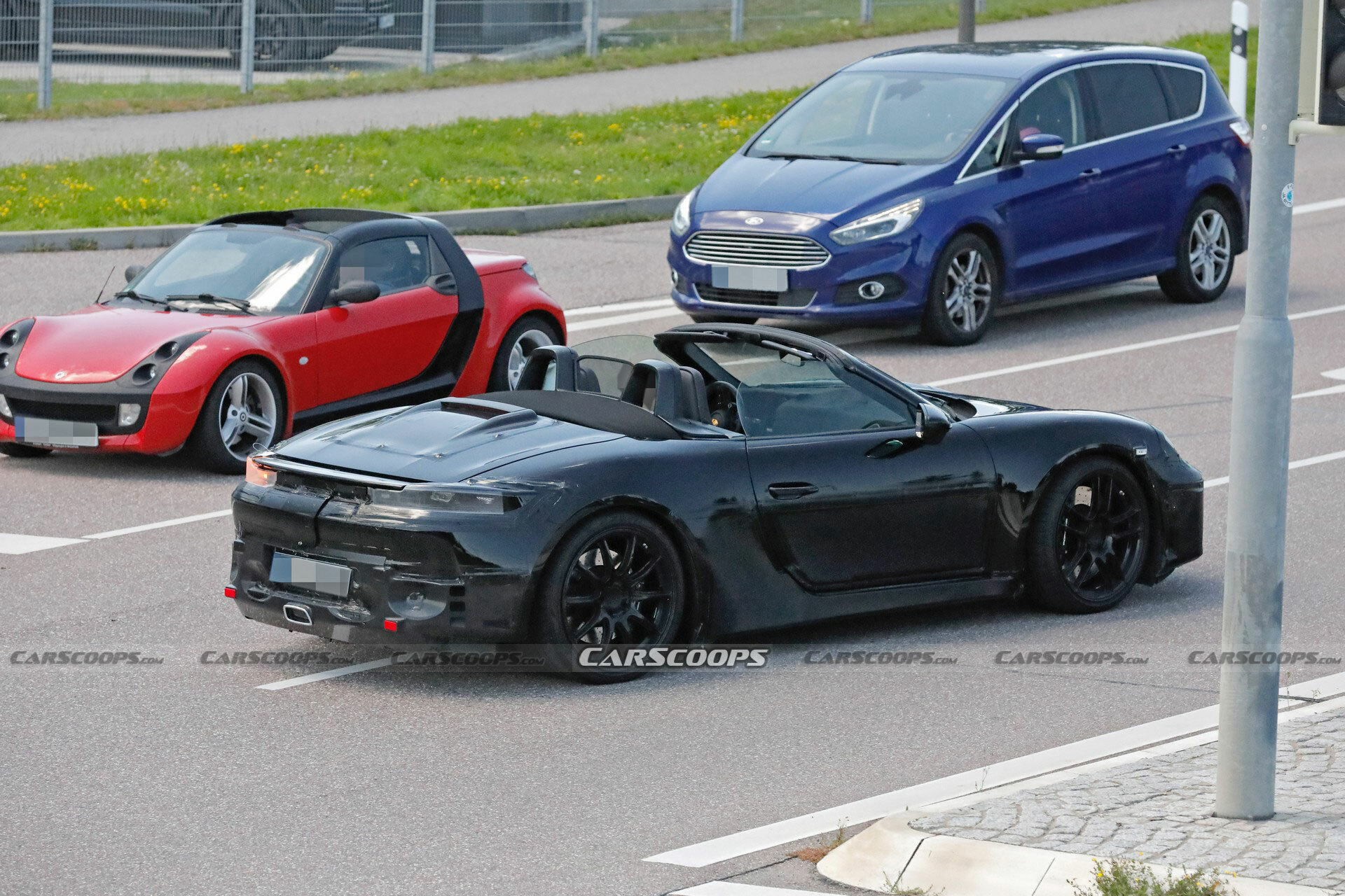 2025 Porsche 718 Boxster EV Spied As An Edgier, Electric Roadster ...