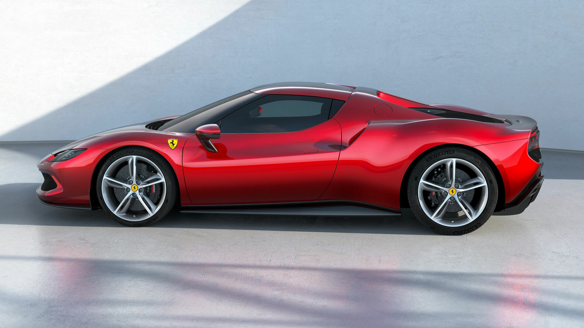 Maranello, Italy - April 01, 2023: luxury stylish Ferrari red