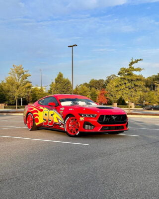 2024 Ford Mustang GT Transformed Into A Real Life Lightning McQueen   2024 Ford Mustang Lighting McQueen Atlanta 6 320x400 