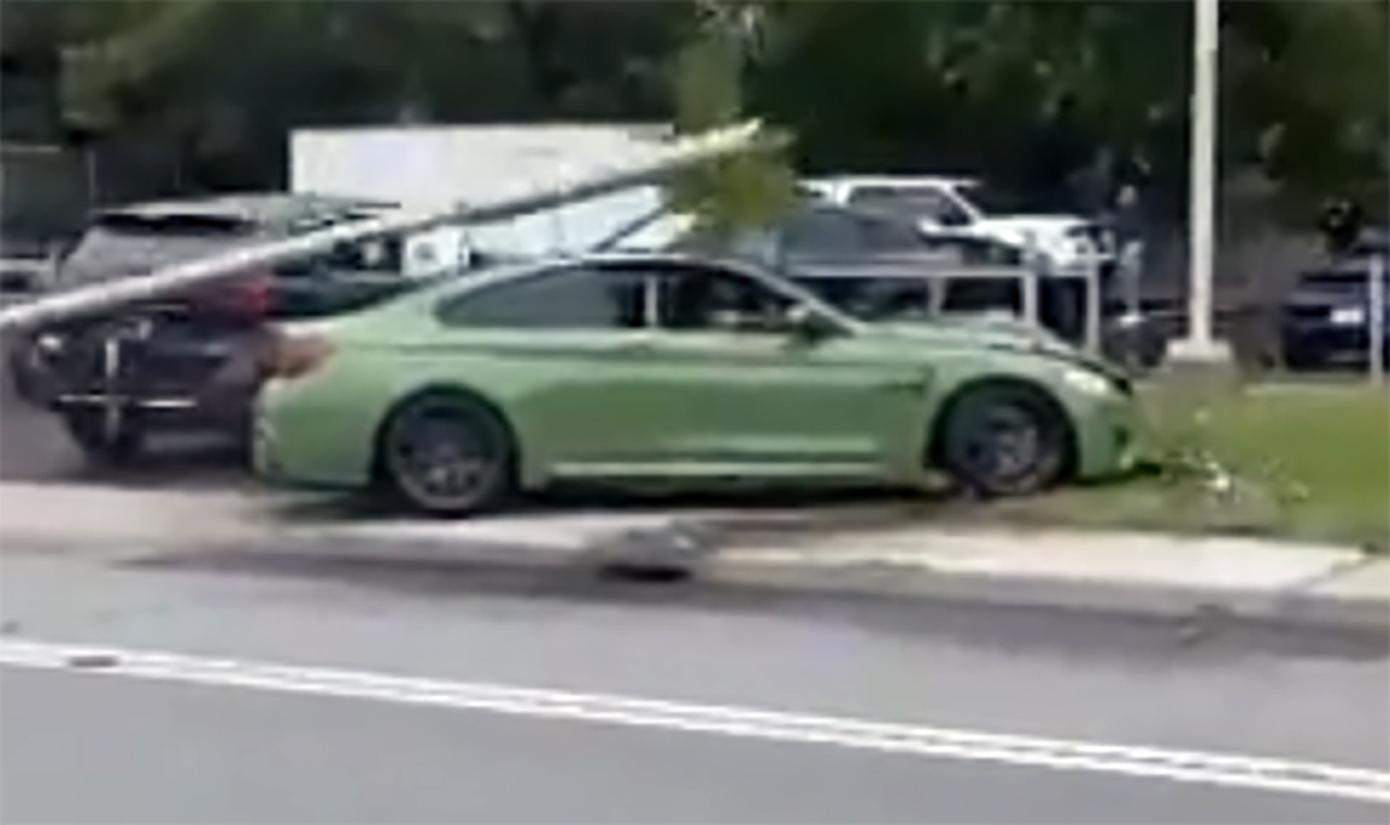 BMW M4 Driver Hits Two Pedestrians And Knocks Down Pole While Trying To  Show Off | Carscoops