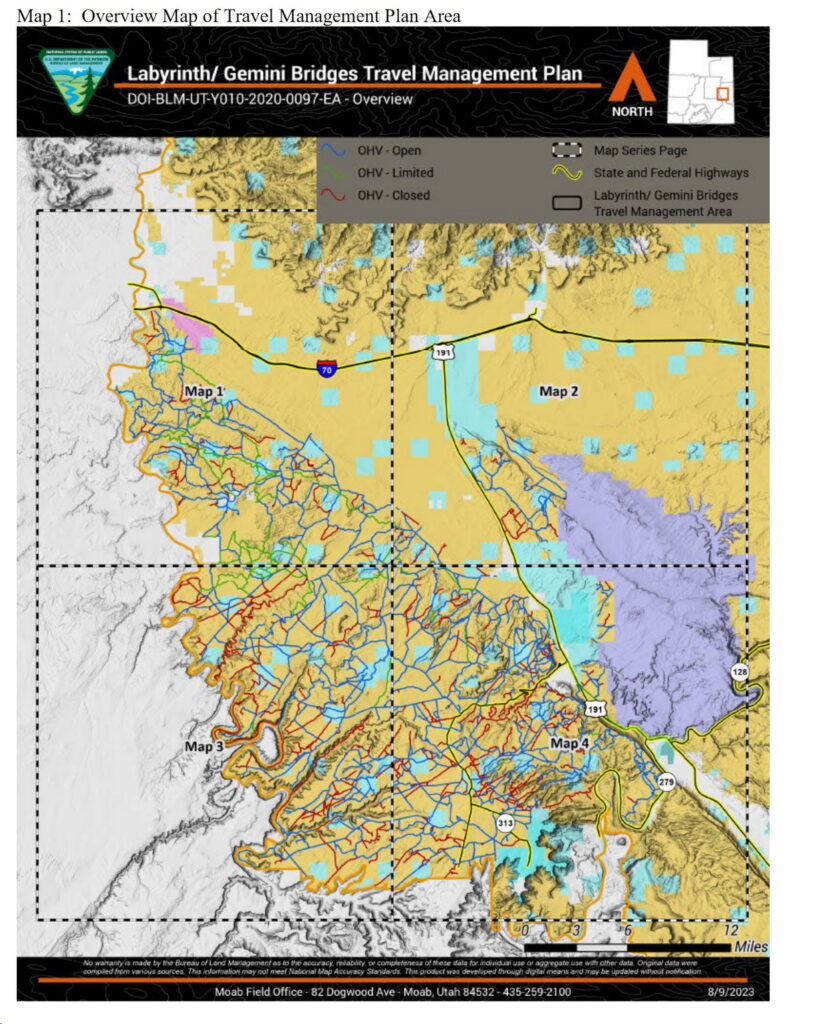 Feds Shut Down A Third Of All Moab Off Road Trails Sparking Outrage   2023 BLM Moab Trail Map 834x1024 