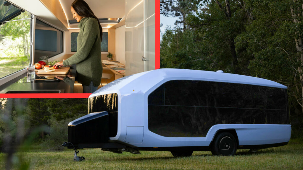 Romotow T8 Is A Futuristic Caravan That Swivels Like A Giant USB Stick And  Costs $268K