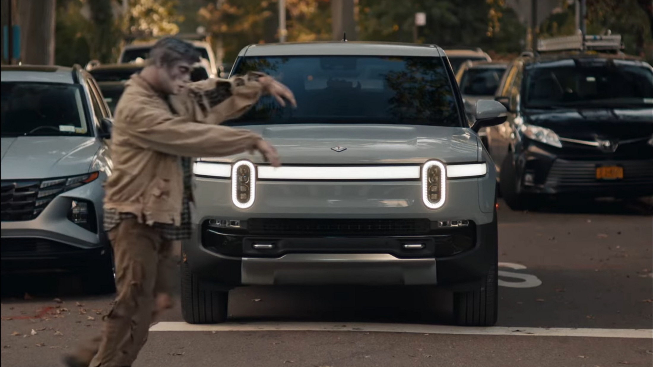 SpoOoOoky Rivian Update Turns Pedestrians Into Zombies In Infotainment