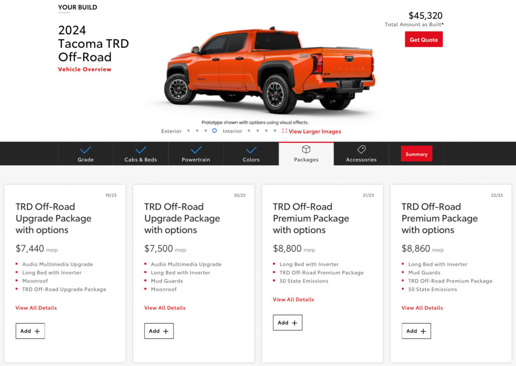 2024 Toyota Tacoma Configurator Is Live, Show Us Your Tastiest Truck ...