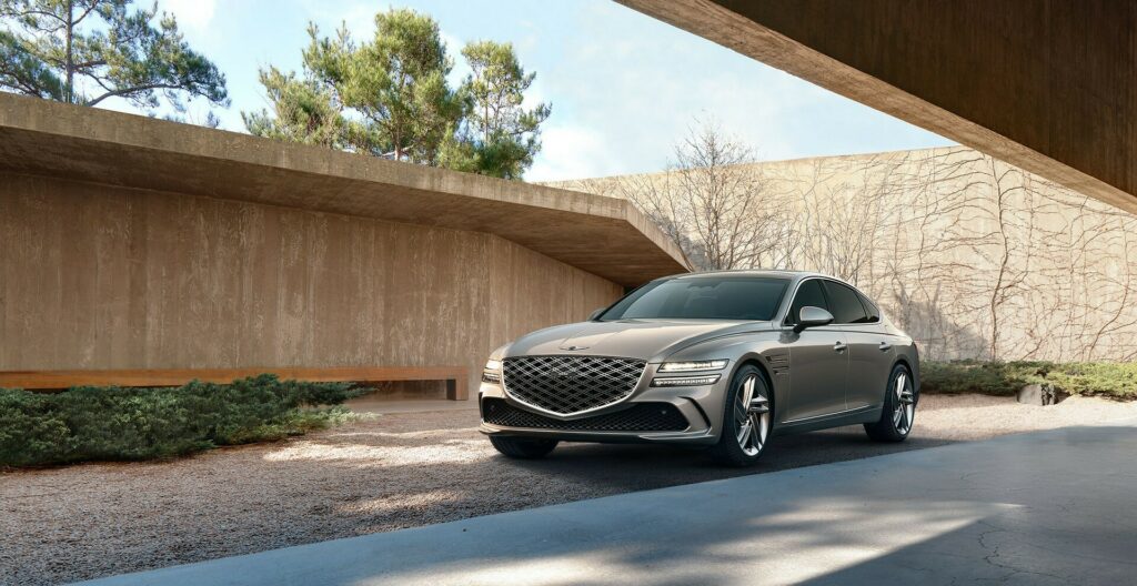     We're driving the 2025 Genesis G80. What would you like to know about it?