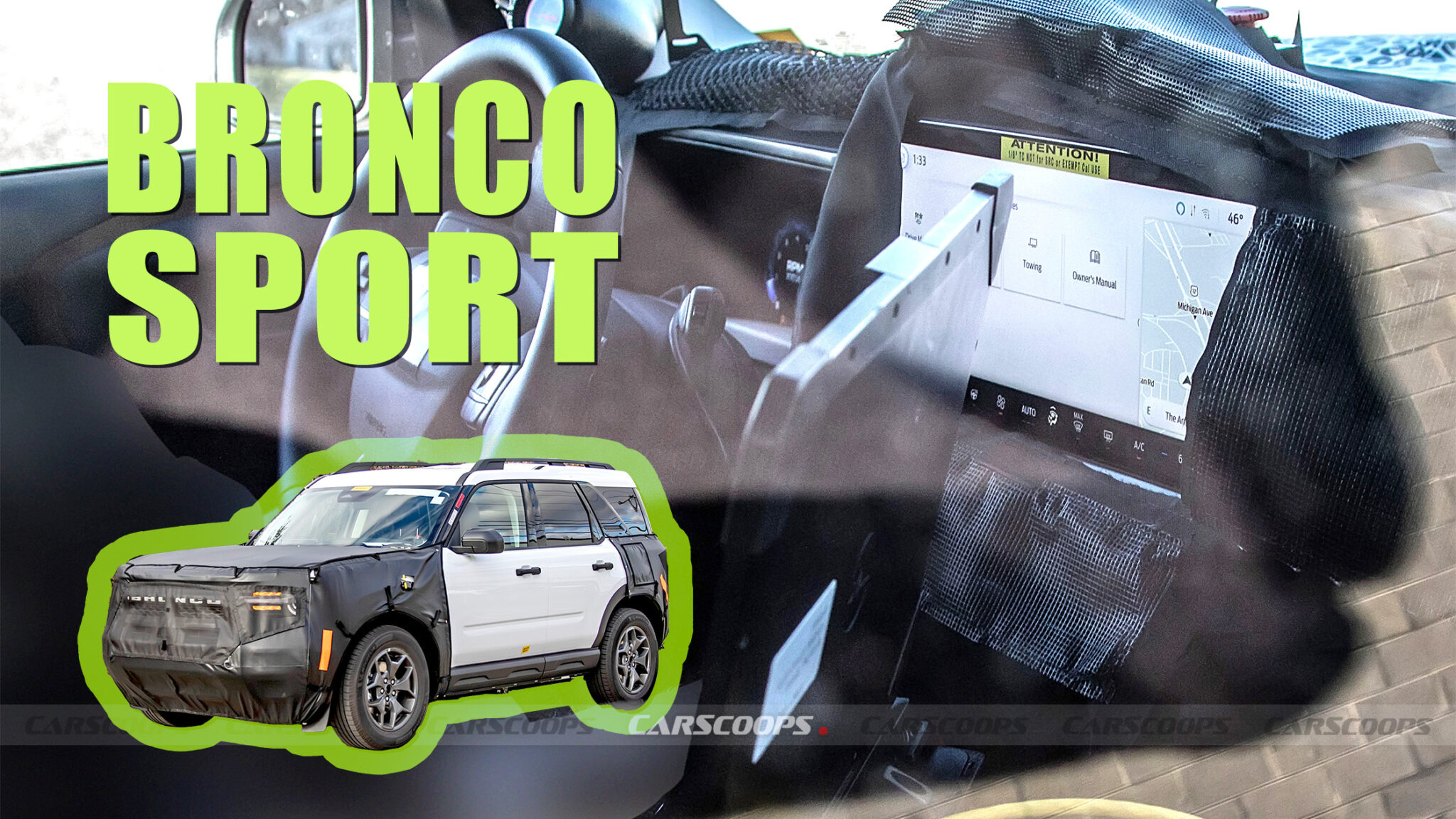 2025 Ford Bronco Sport With Massive New Touchscreen Spied Inside And ...