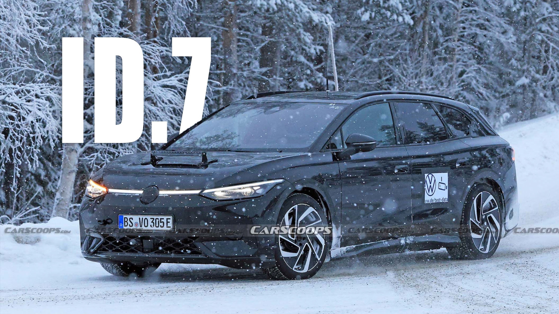 VW ID.7 Tourer Prototype’s Black Paint Doesn’t Look So Stealthy In The ...