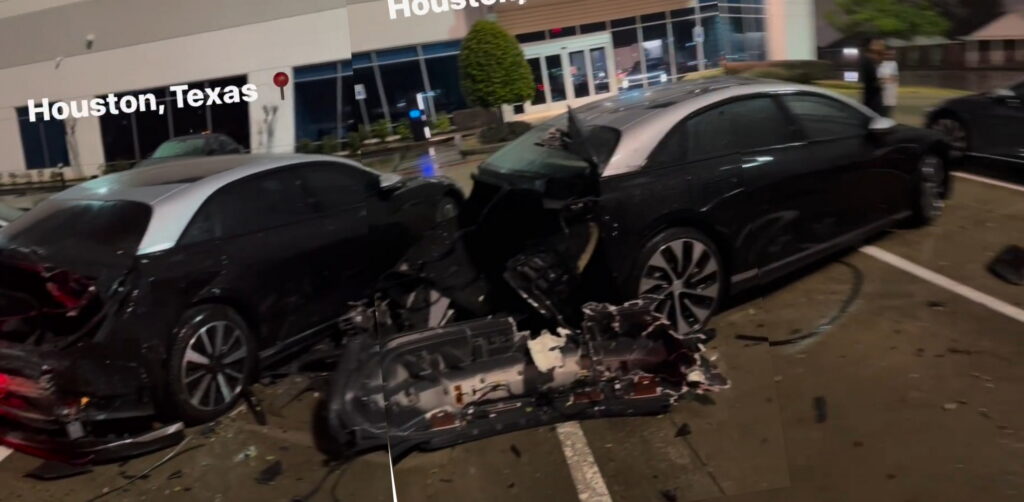  A Dodge Challenger Crashed Into Four Lucid Air EVs At Texas Service Center