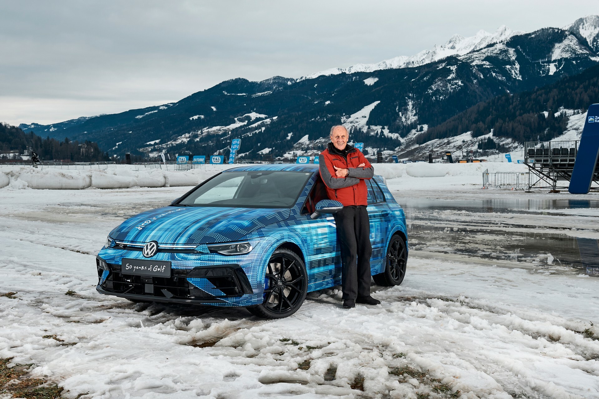 2025 VW Golf R Teased At Austrian Ice Race Before Its Debut Carscoops