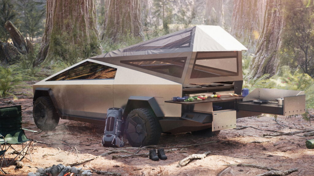  Tesla Cybertruck’s $3,000 Basecamp Tent Falls Short In Real Life