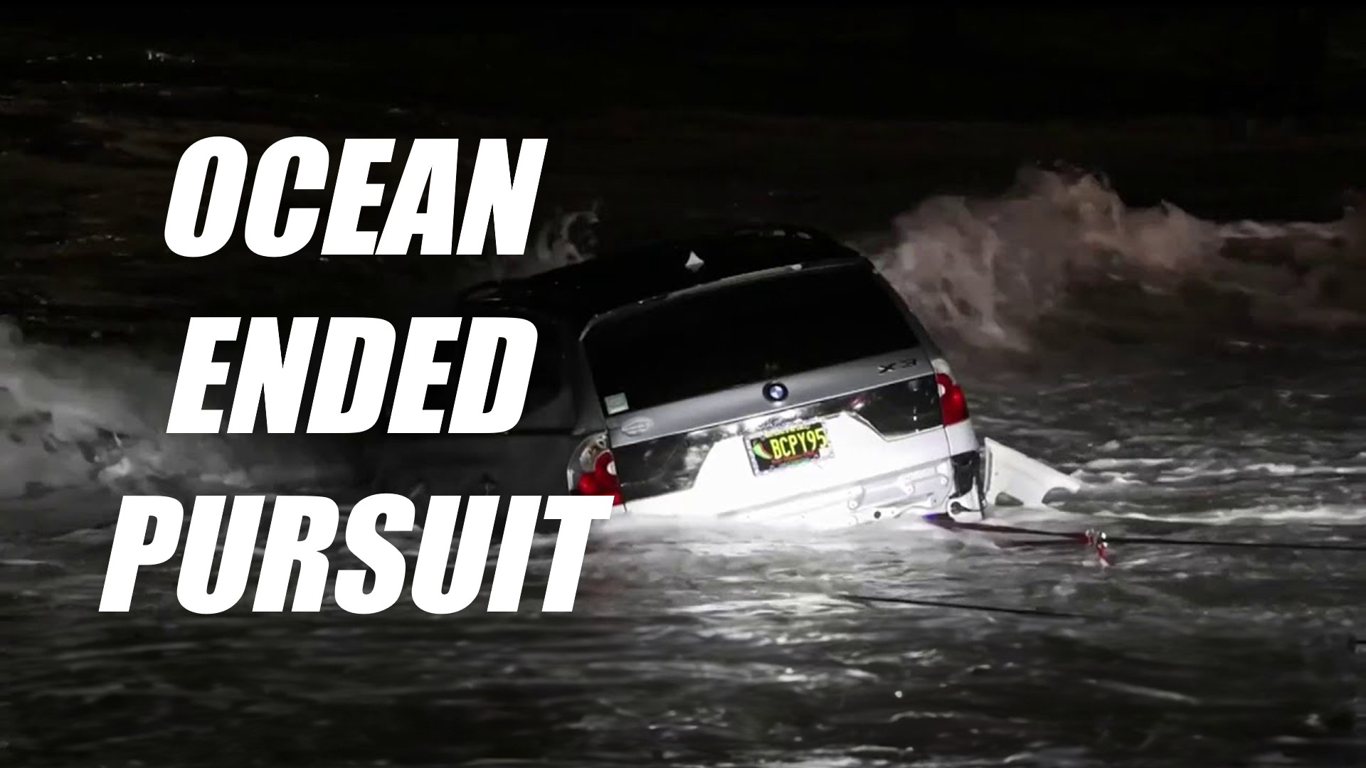 Woman Drivers BMW Off Into The Ocean During Police Pursuit