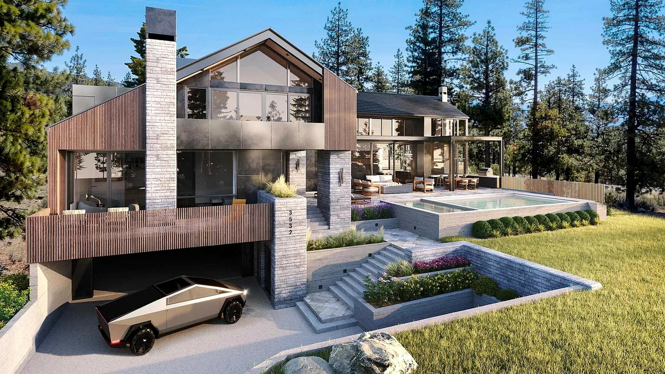 .8 Million Tahoe Dream Home Throws In A Free Tesla Cybertruck