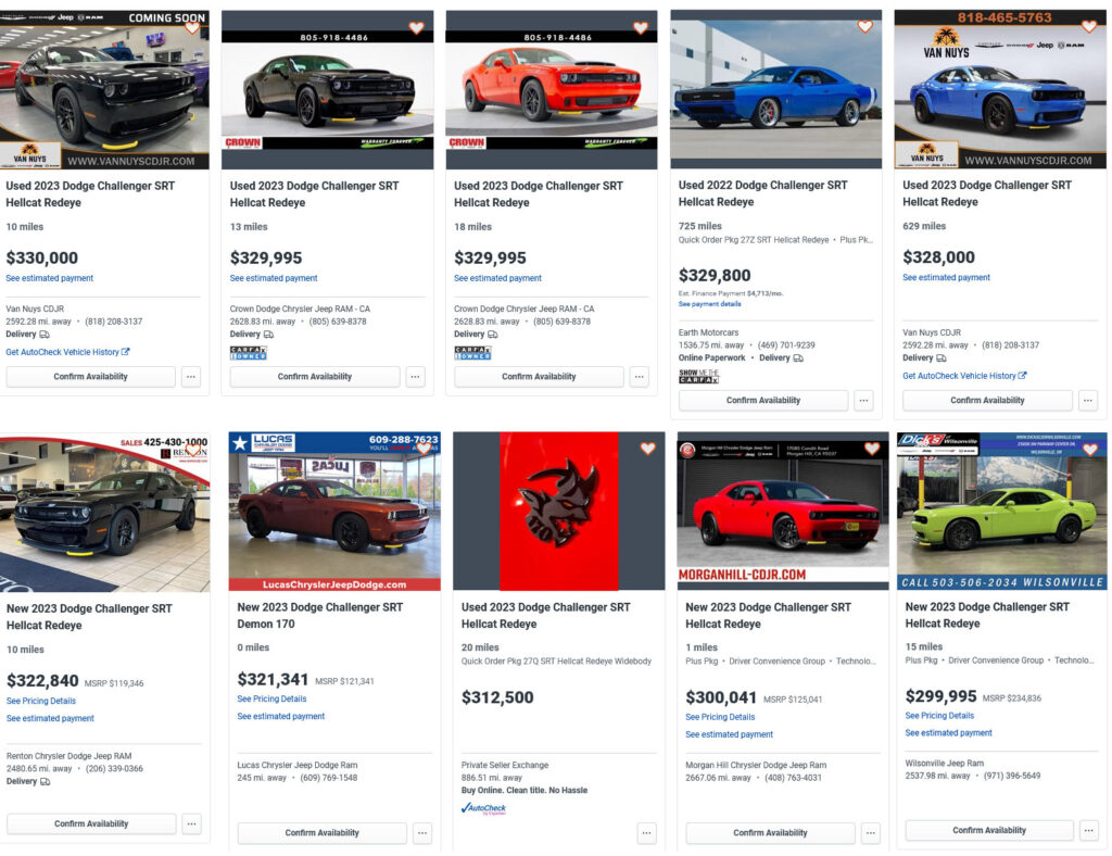  Dodge Sellers Still High On Demon Fumes: 20 Challengers Listed From $300K To $400K