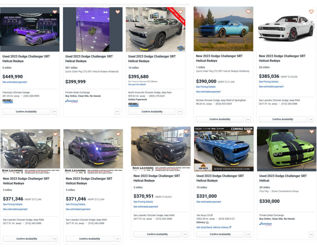  Dodge Sellers Still High On Demon Fumes: 20 Challengers Listed From $300K To $400K