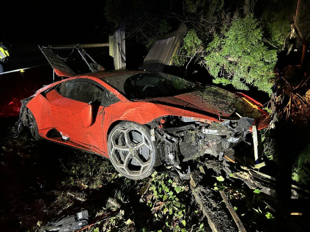  13-Year-Old Wrecks Lamborghini Huracan On Rainy Night Joyride